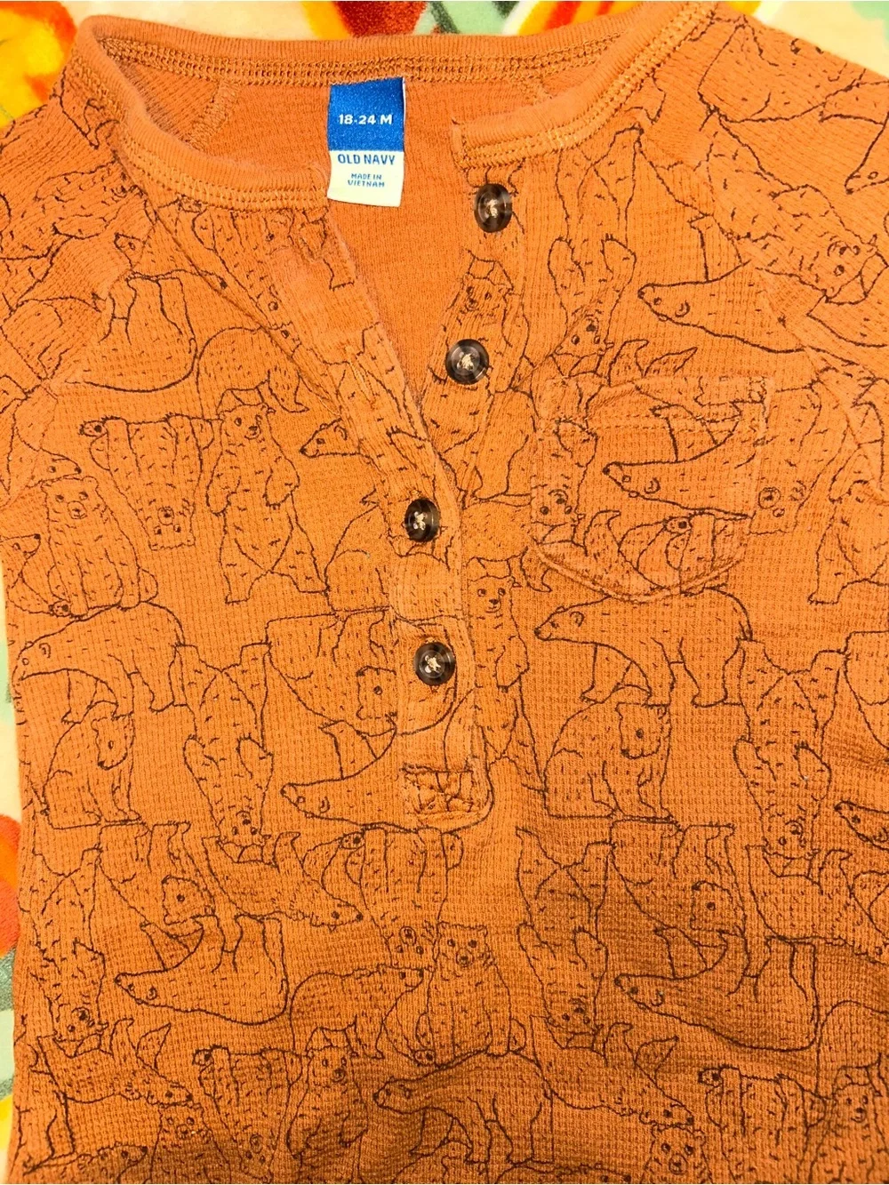 Old navy Kids Brown Bear-Print One-Piece Romper